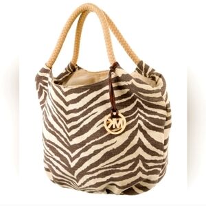 Michael Kors Tiger Print Marina Canvas Tote Bag